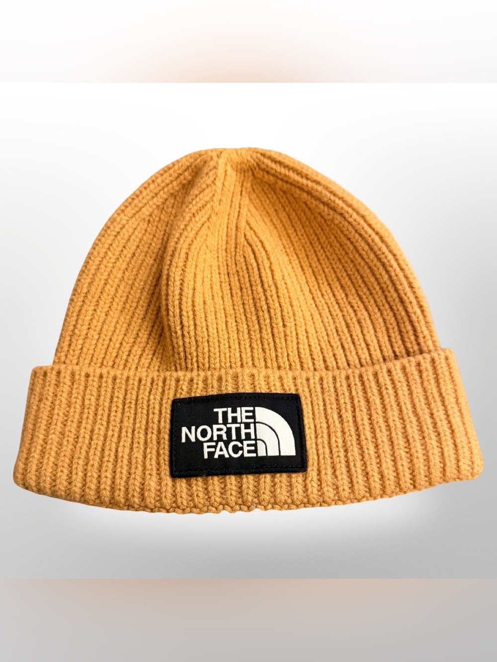 The North Face Kids Beanie Hat Light Brown Black Logo Size Medium